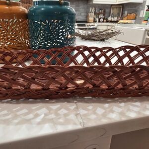 Woven Decorative Basket Tray - Brown